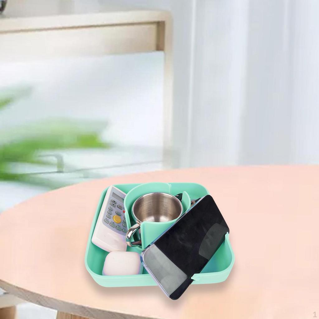 Couch Cup Holder Tray Desktop Storage Box Cosmetic Organizer Sundries with Phone