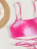 2024 Tie-Dye Women's Three-Piece Bikini Set with Mesh Skirt