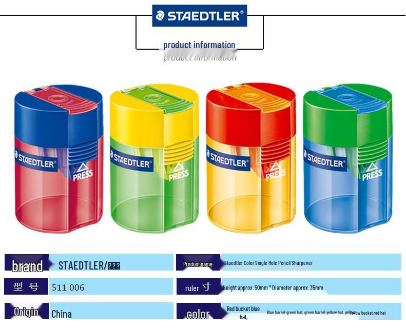 STAEDTLER 512 006 Double-Hole Barrel Pencil Sharpener - Colorful