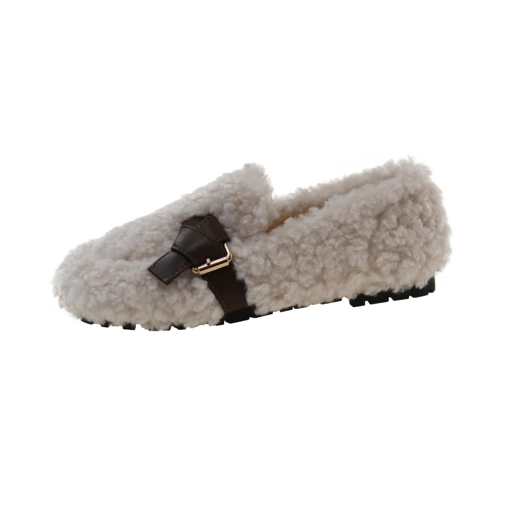 Fashion Winter Round Head Women's Shoes Warm Plush 2024 High Quality New Outdoor Non-slip Flat with Casual Comfortable Ladies Shoes