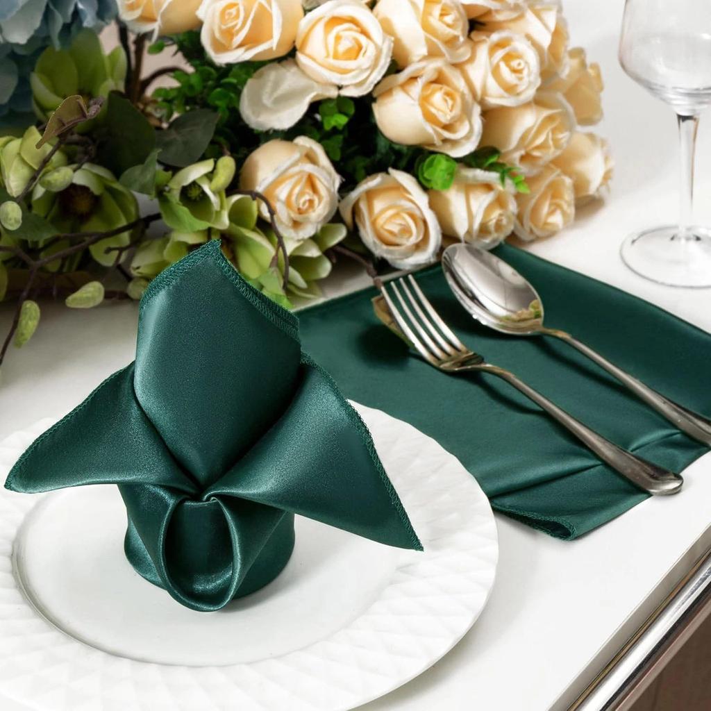 Satin Polyester Luxury Napkin for Weddings & Festive Table Decoration
