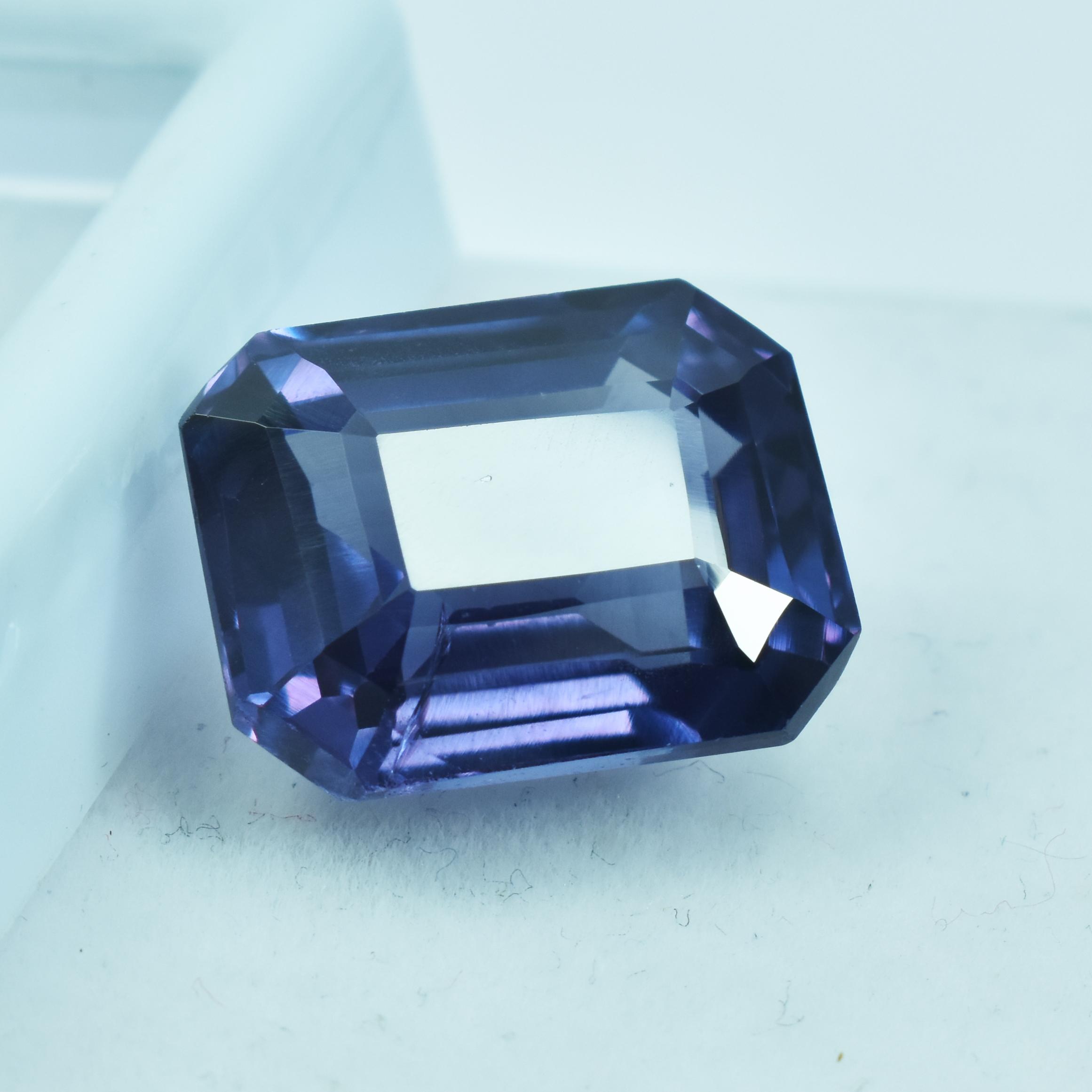 

Natural Blue Sapphire 10.5ct Emerald Cut Certified Loose Gemstone 10 mm approx. синій