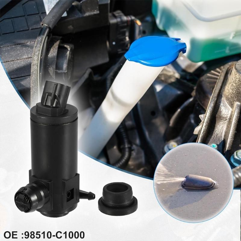 High Pressure Windshield Washer Motor Pump With Grommet for 98510-C1000 98510C1000 Clear Visibility Driving Experience