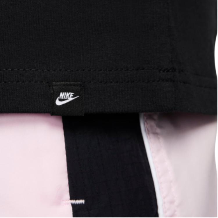 Nike Embroidered Logo Crew Neck Loose Short Sleeve T-Shirt Men Tops Black FV0376-010