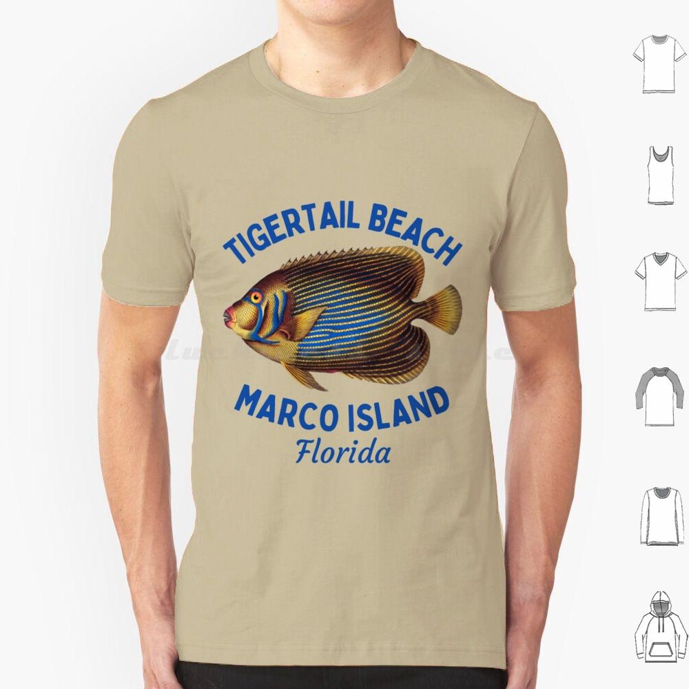

Tigertail Beach Marco Island FloridaBlue TextVacation Leisure T Shirt 6xl Cotton Cool Tee Tigertail Beach Tigertail S