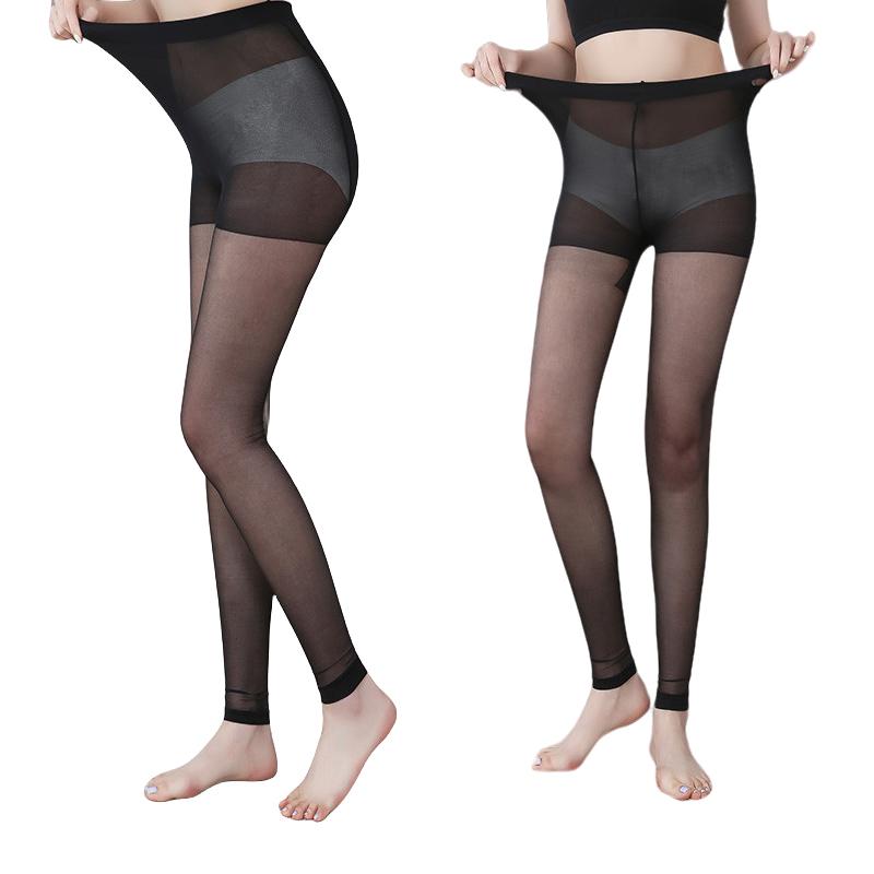 

Summer Women S Sheer Footless Pantyhose Plus Size Footless Tights For Weight 132-276 Lbs Full Length 105Cm For Tall People 165cm-180cm Height