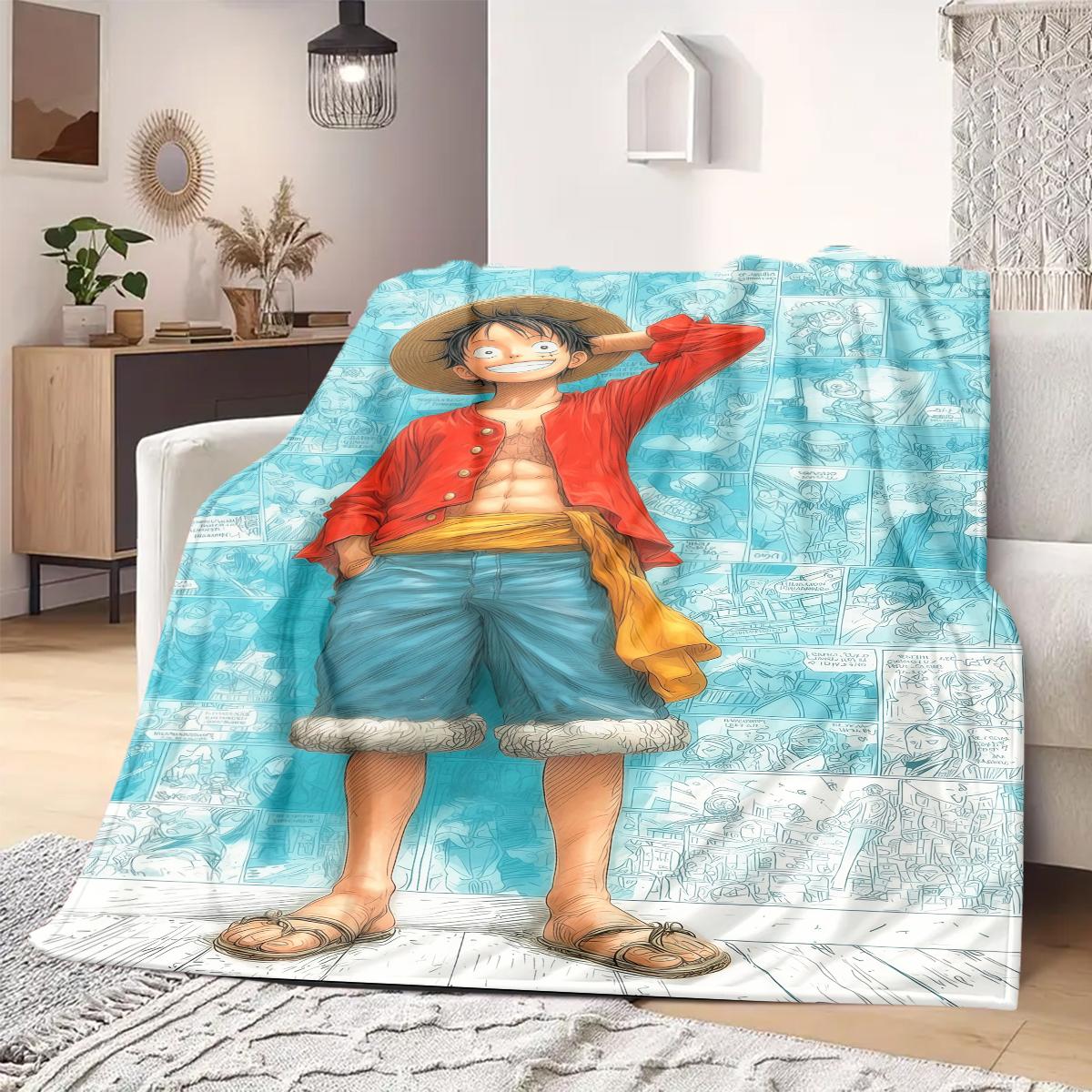 

Luffy D Print Blanket Warm Comfortable Flannel Blanket Suitable for Bedrooms,Sofas, Beds,Chairs,Travel -QIAO45 75x90cm