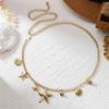 Multi-pendant Starfish Waist Chain Shell Beads Belly Chain Imitation Pearl Body Chain  Ladies