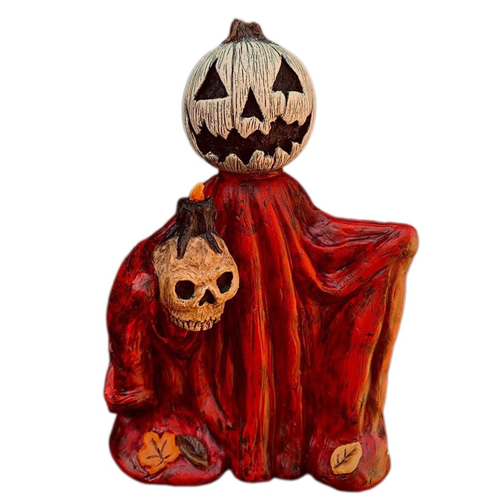 Pumpkins Head-Wizard Decor Home Decoration Miniature Figurine For Halloween Seasonal Present