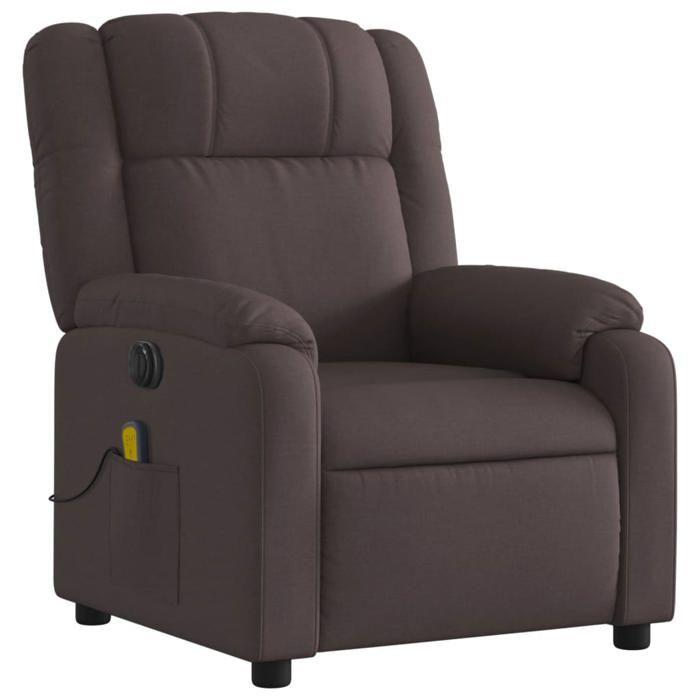 VidaXL Electric Reclining Massage Armchair Dark Brown Fabric 3205195