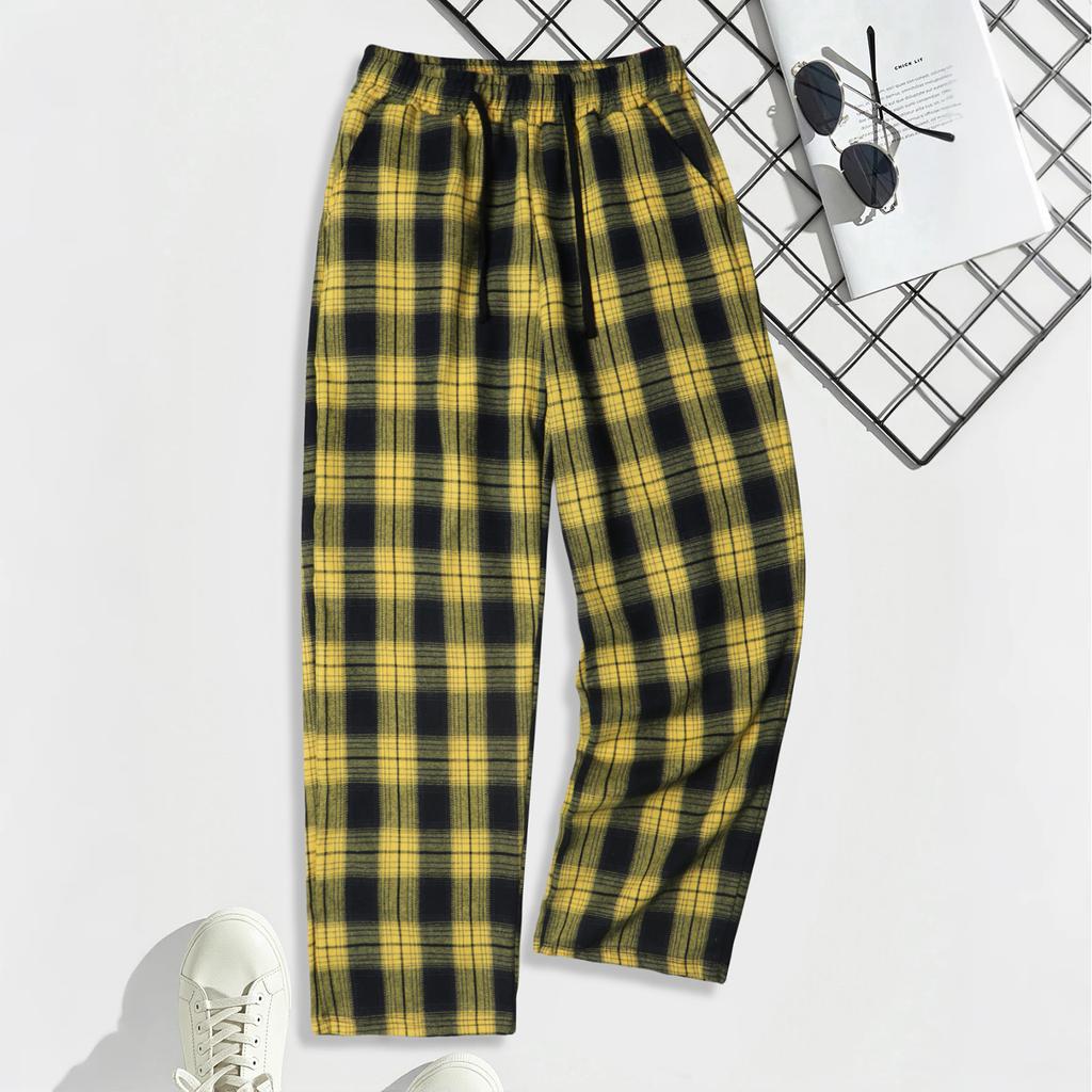 Men's Plaid Stripe Casual Pants Men's Casual Fashion Pajama Pants