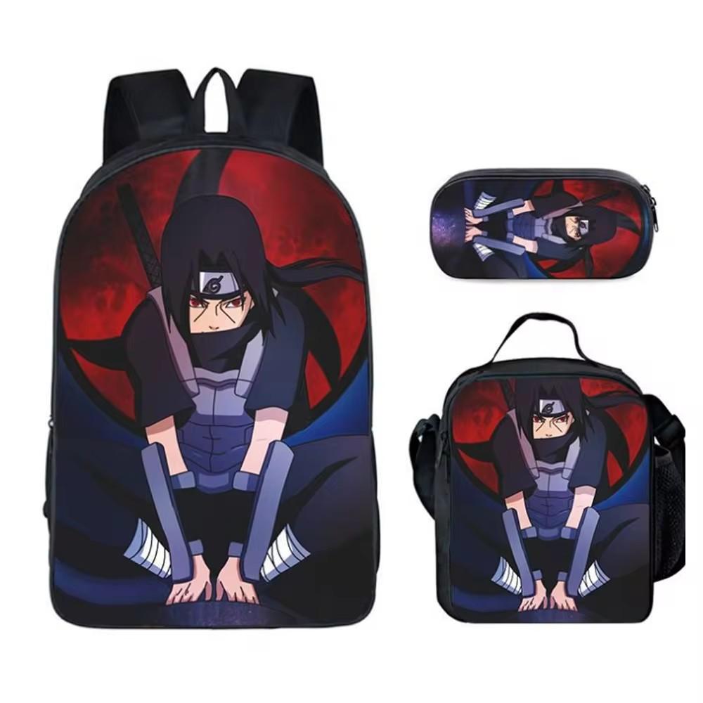 New Naruto backpack trendy backpack European and American retro peripheral cartoon schoolbag