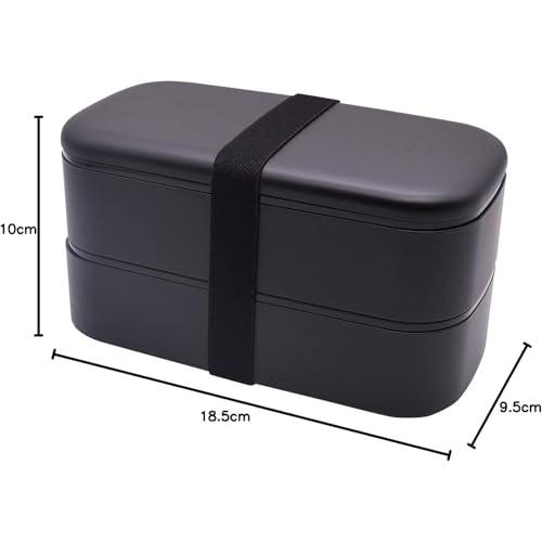 Mitani Yamanaka Lacquerware Lunch Box, 2-tier, Antibacterial, Approx. 1000ml, ZEIT Black, Made in Japan, C17602