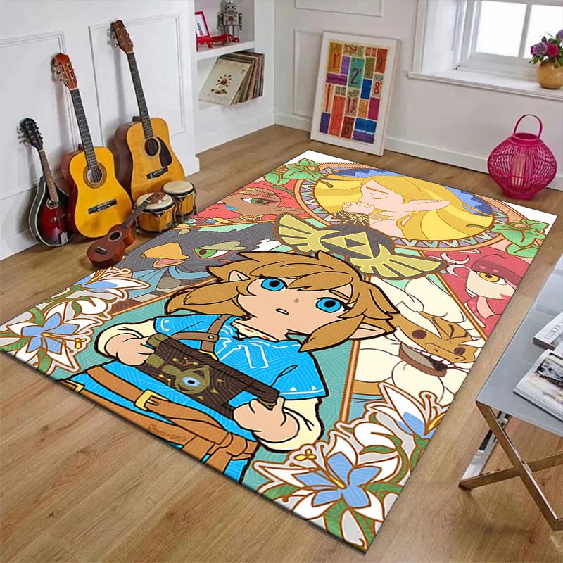 Game Zelda Printed Area Rug Carpet for Bedroom Living Room Home Decor Rugs Mat Non Slip Mat Rug for Bedside