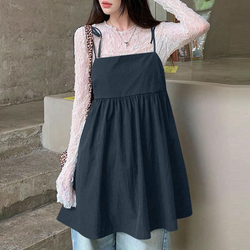 

VONDA Женские летние однотонные топы-майки без рукавов темно-синий