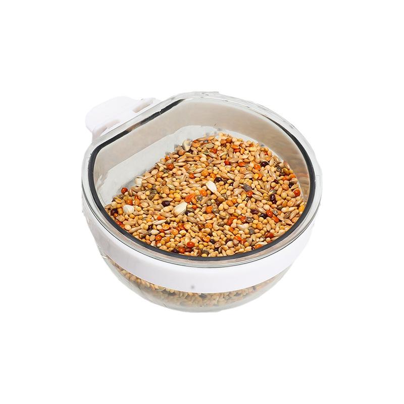 Detachable Transparent Plastic Bird Feeding Bowl Hanging Water Food Cup For Parrot Cage Pet Supplies