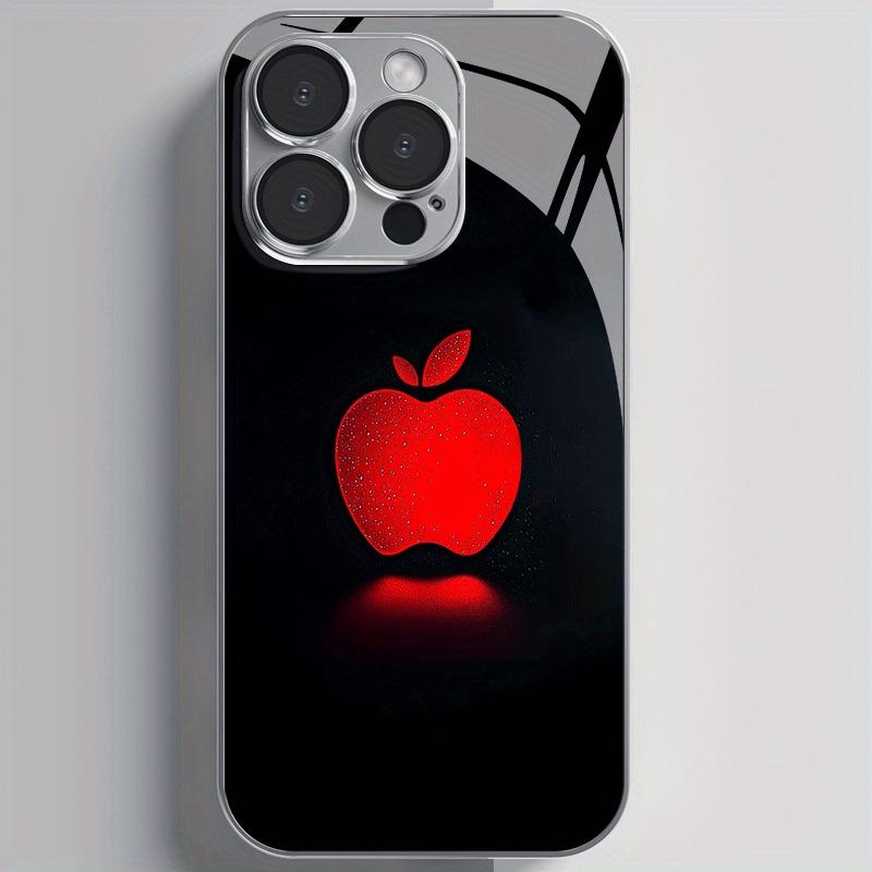 Rote Apfel-Silhouette Muster Galvanisierte Handyhülle Für Samsung Galaxy S26 S25 S24 S23 Ultra Plus FE Gehärtetes Glas Cover