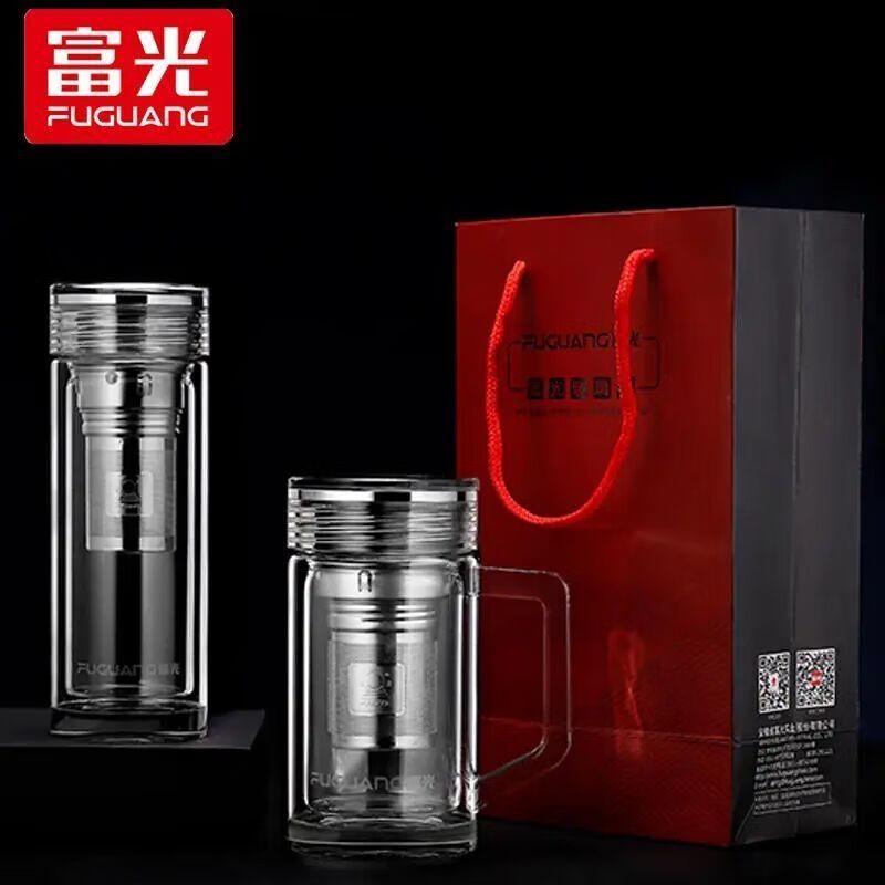 FUGUANG Double-Wall Glass Tea Infuser Bottle