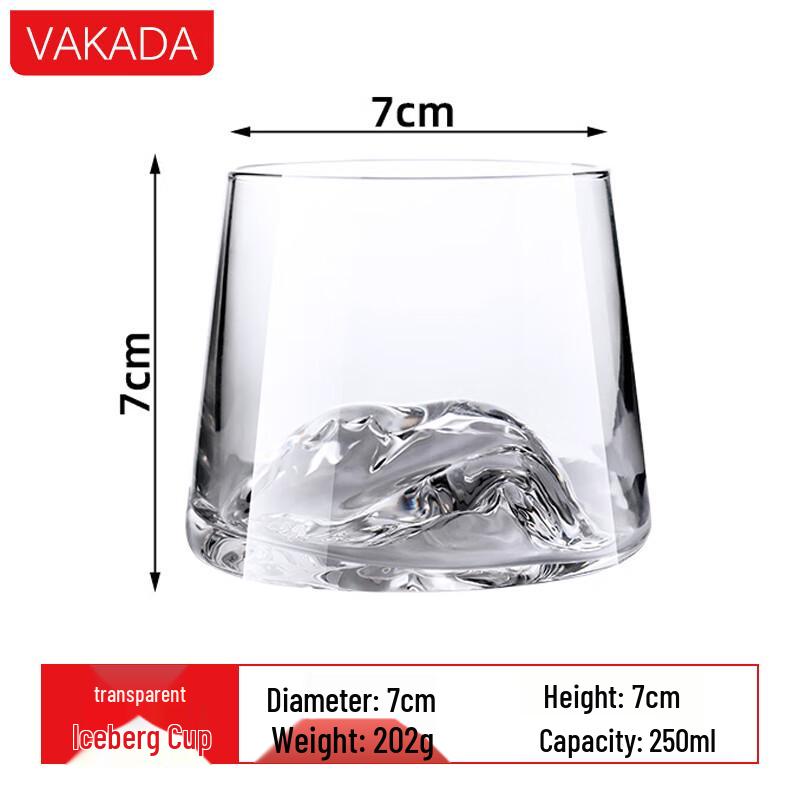 VAKADA Glass Iceberg Whiskey Cup