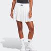 adidas Solid Color Tennis A-Line Mini Skirt Breathable Sports Bottoms Women White HZ4306