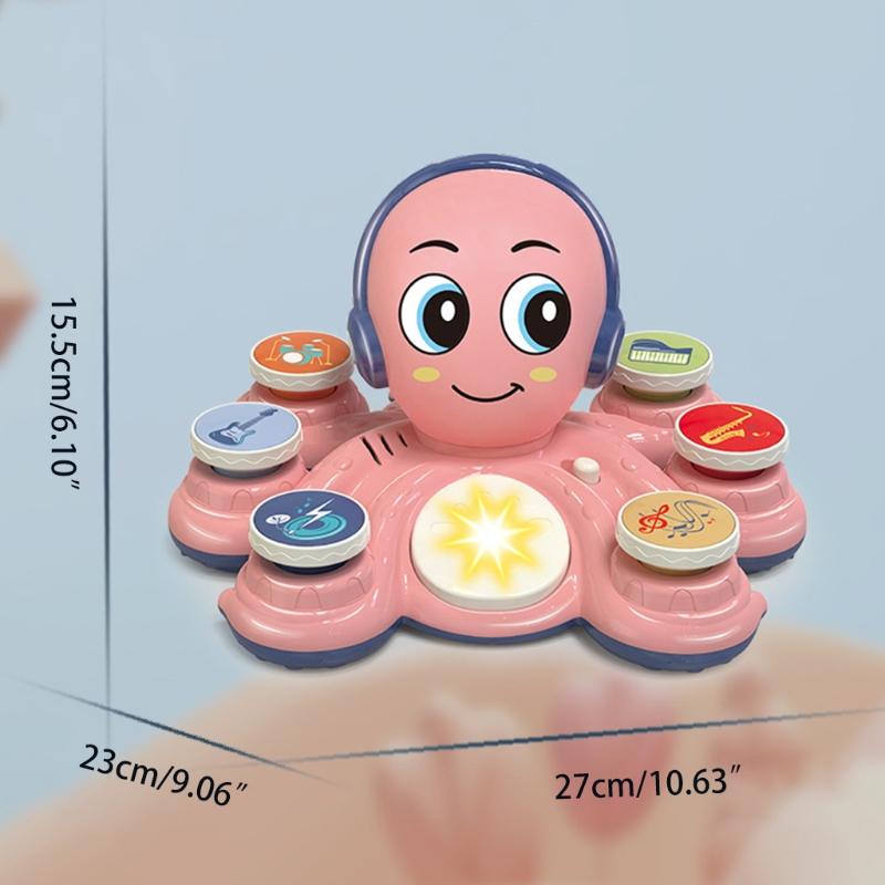 Children’s Sound Toy Electric 3-in-1 Multifunctional Baby Drum Pounding Toy with 28 Music & Light Kids Educational Toy