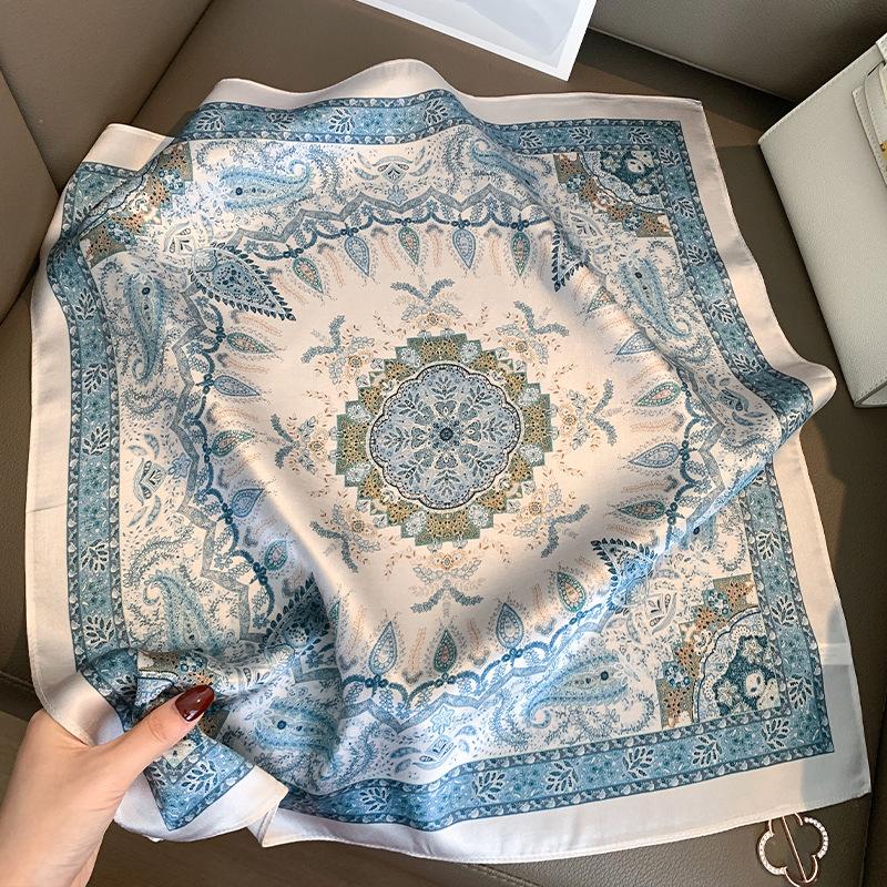 New 100% Real Silk Scarf Women Square Neck Shawls Wraps for Ladies Foulard Scarves Pashmina Female Hijab Bandana Bufanda Luxury