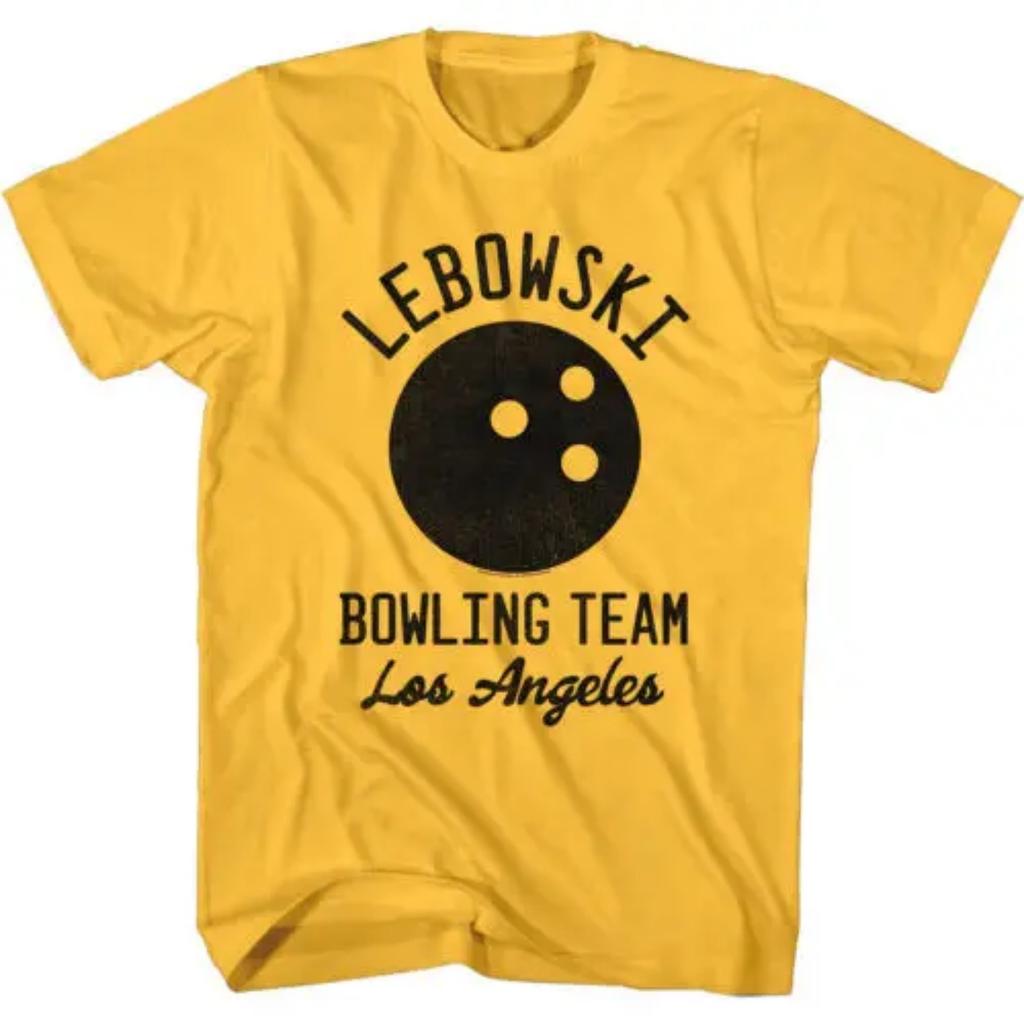 Squadra di Bowling Big Lebowski Uomo's Maglietta Maglietta Film Los Angeles Giocatore di Bowling Commedia