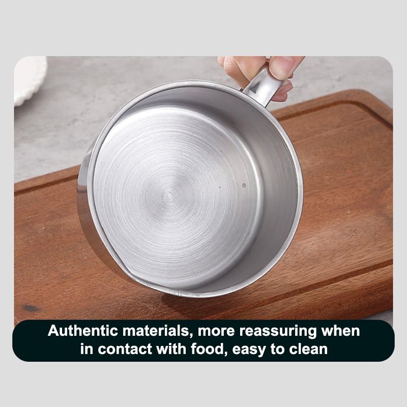 Glass Lid Bacon Grease Container Deep Fryer 1.3L Keeper With Handle Easily Refill Filter Pot Grease Strainer , With Glass Lid