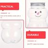 WTEMPO Snowman Mini Gift Jars with Lids Transparent Portable Christmas Party and Event Small Gifts Containers Creative DIY Plastic Empty Bottles