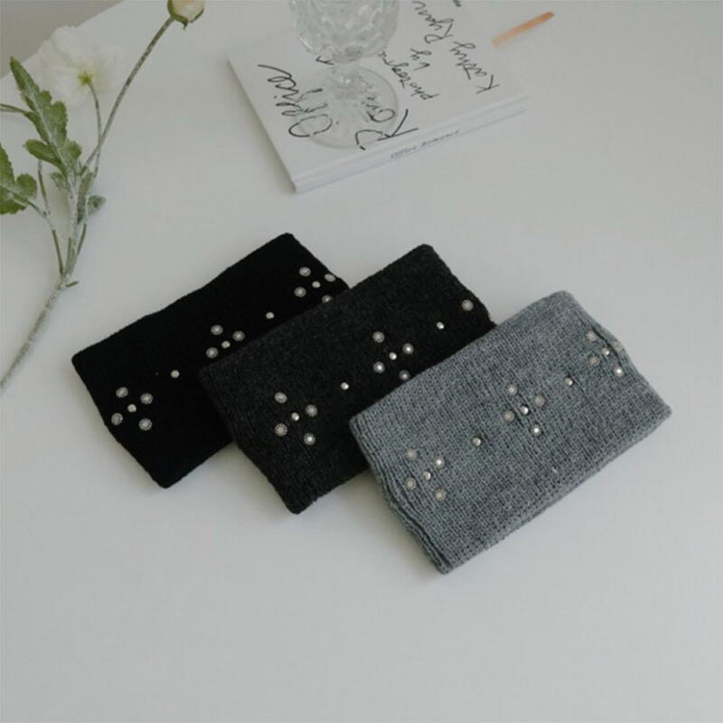 Women s Cubic Zirconia Rivet Wide Hairband Khaki