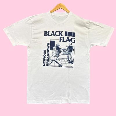 T-shirt Punk Rock Black Flag Nervous Breakdown L