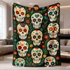 2026 Latest Flannel Blanket Quick Arrival Colorful Flannel Blanket Classic Skull Florals Pattern, Ultra Soft and Comfortable for Home Sofa Bedding Per