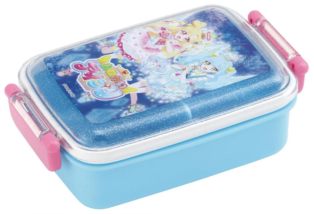 Skater Lunch Box for Children, 450ml, with a Dome-shaped Lid for Easy Packing, 1-tier, Made In Japan, "Onegai I-Pri" Design, for Girls, RBF3AN-A
