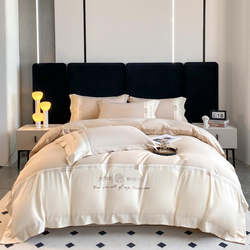 Light Luxury Cotton Bedding Set King Queen Double Twin Size With Sheet Duvet Cover Pillowcases 1/2 People Bed Elegant Bedroom