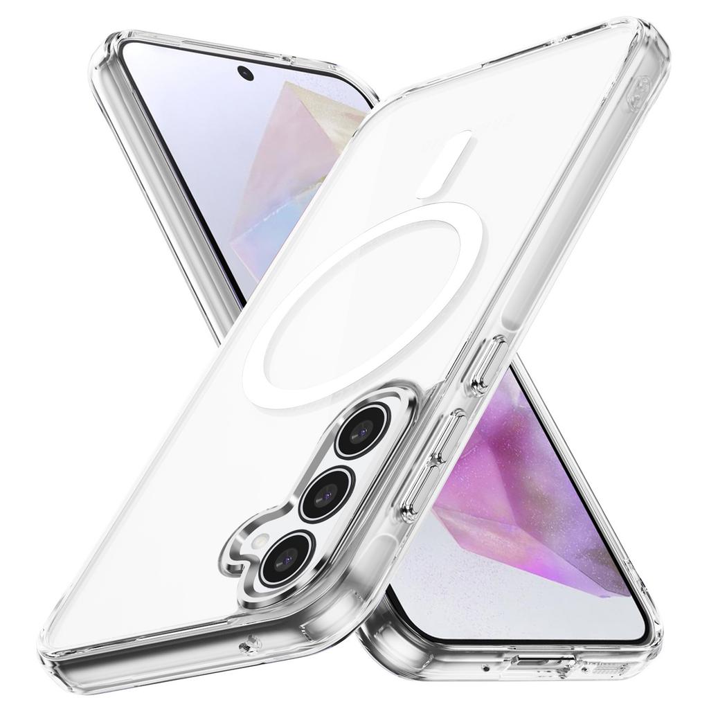 For Samsung Galaxy A35 5G Magnetic Phone Case TPU Frame Clear PC Back Cover