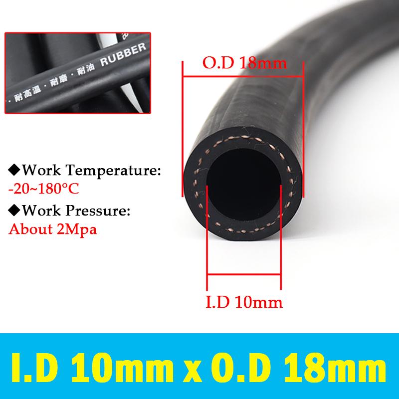 1m/Lot I.D 6-32mm Black High Pressure Rubber Hose Automobile Cylinder Vacuum Explosion-proof Hose Corrosion Resistant Oil Tube