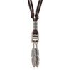Retro Zinc Alloy Necklace Lightweight Brown Leather Neckchain Jewelry For Everyday Wear And Stylish Occasion