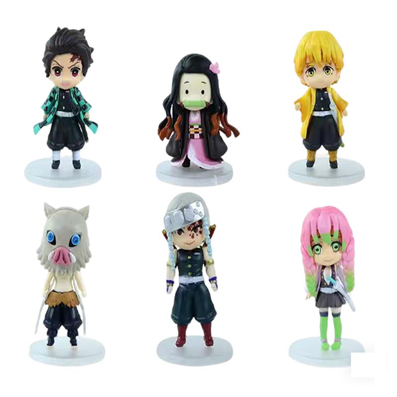 demon slayer 6pcs/set Anime  kimetsu no yaiba figure kamado tanjirou action figure agatsuma zenitsu nezuko warrior pvc gift box