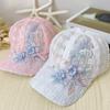 Summer Thin Mesh Baseball Hat Lace Flower Duck Tongue Hat Sunscreen and Sunshade Hat