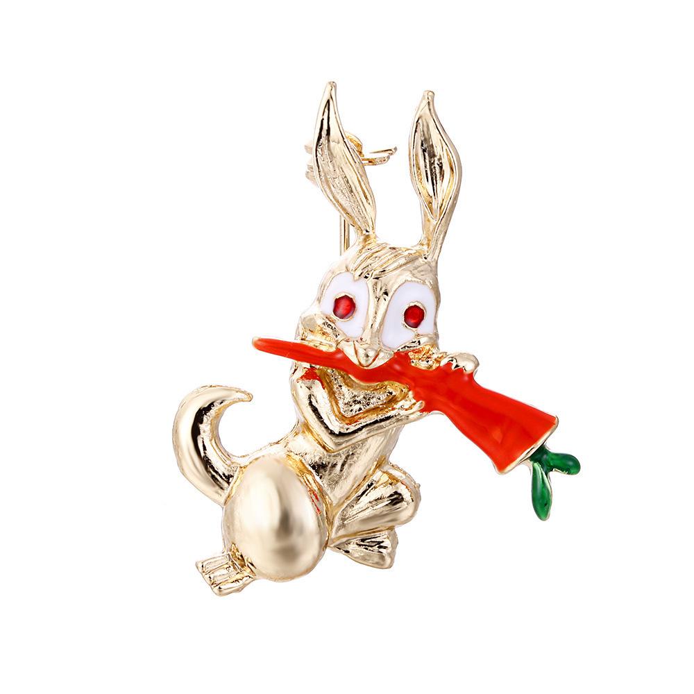 SKEDS Luxury Crystal Animal Rabbit Dog Brooches For Women Men Enamel Fashion Accessories Women's Men's Buckle Badges Brooch Pin
