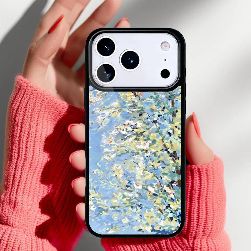Oil Painting Boho Flower Art Phone Case for iPhone 17 Air 16e 15 14 13 Pro Max Back Cover for 12 11 Pro Coque