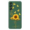 For Samsung Galaxy A16 5G/4G Case Golden Butterfly Sunflower Pattern Printing Straight Edge TPU Phone Back Cover