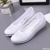 2025 new Summer Mid Wedge Heel comfortable shoes Lace Hollow Breathable Solid color Fashionable Women's Flat Shoes