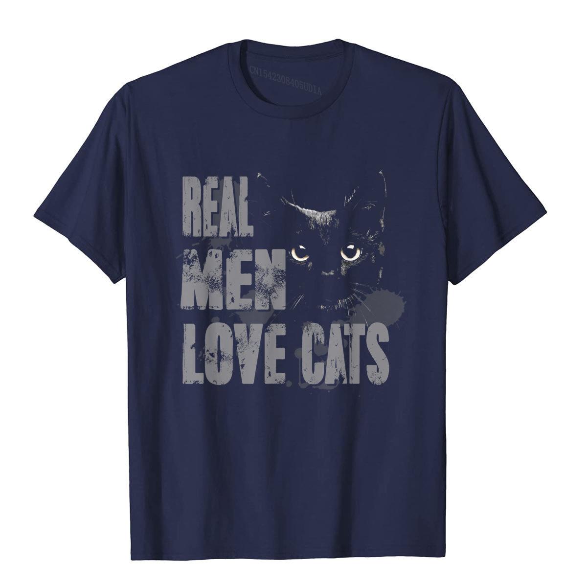 Real Men Love Cats T Shirt Awesome Cats Lover Tee Tops & Tees Fashion Chinese Style Cotton Men s T Shirt Cartoon S