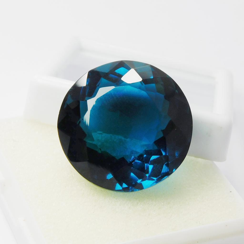 Lab-Created 55.00 Ct Loose Gemstone Blue Sapphire Round Cut Huge Size CERTIFIED M-1048-Ra