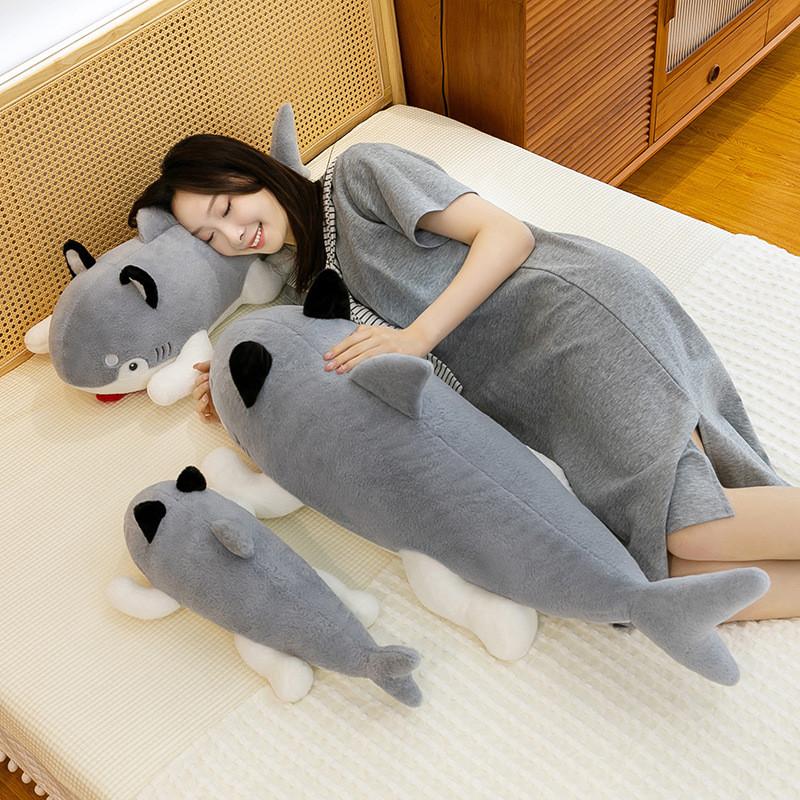 Creative Shark Dog Plush Toy With Soft Pp Cotton Filling For Kids Sleep Pillow Gift