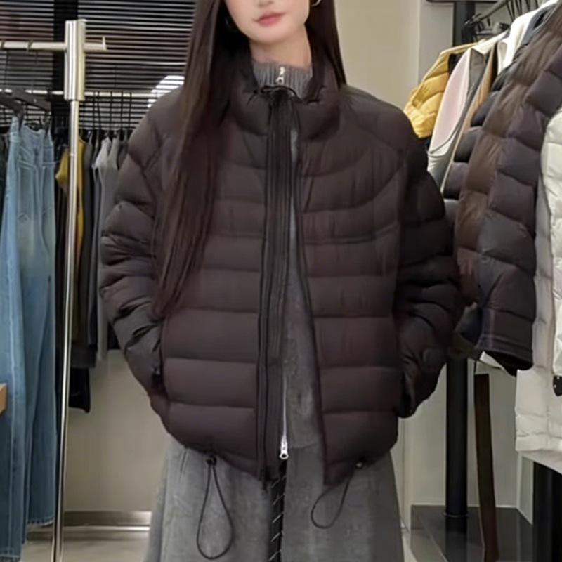 Turtle back ribs women's short stand-up collar down jacket women's new duck down women's clothing Korean version loose winter HD