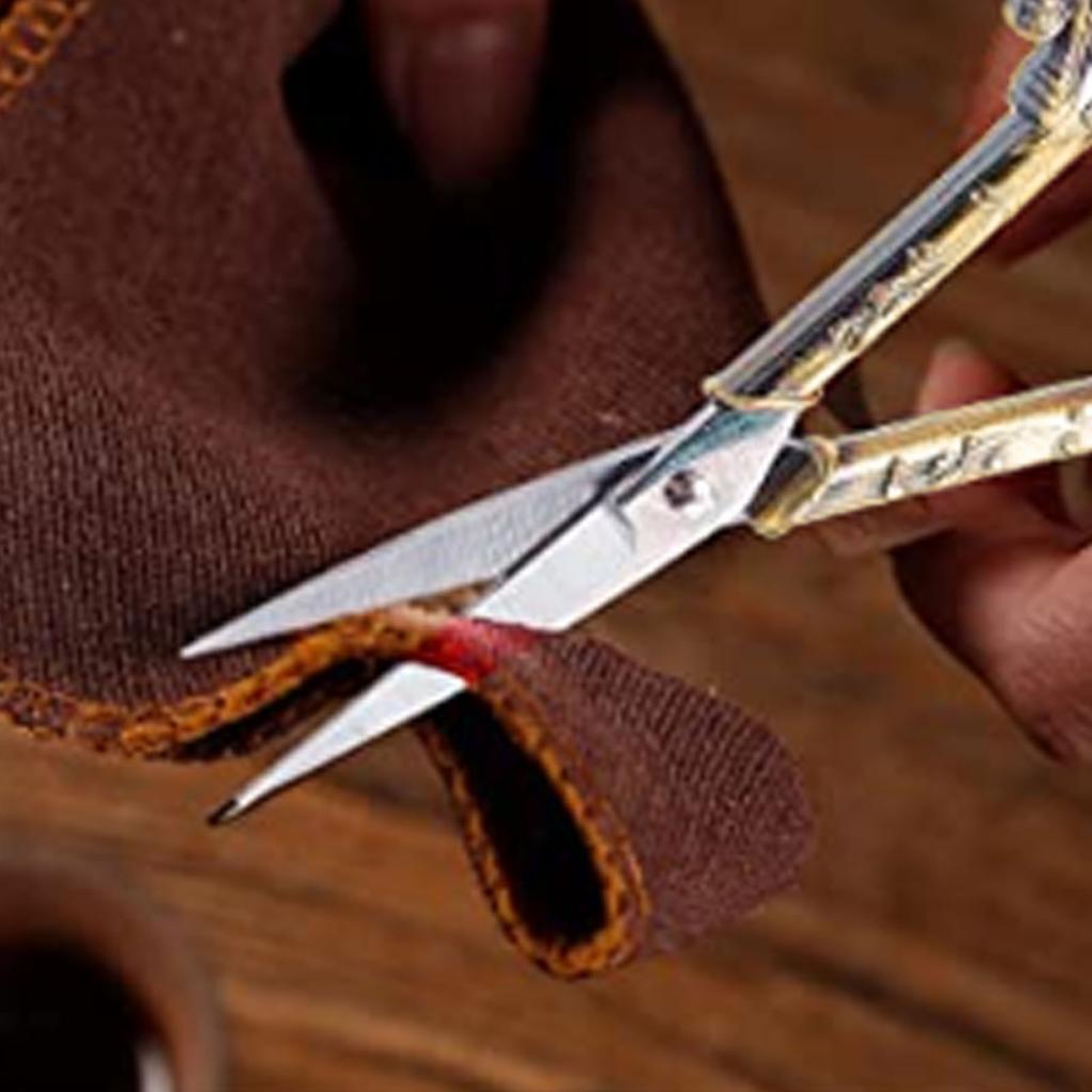 Vintage Scissors Stainless Steel Carved Handle Effort Saving Multifunction Craft Scissors for Embroidery Craft Art