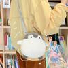 White Cartoon Penguin Cosplay Crossbody Bag With Nylon Lining And Inner Pocket For Teens