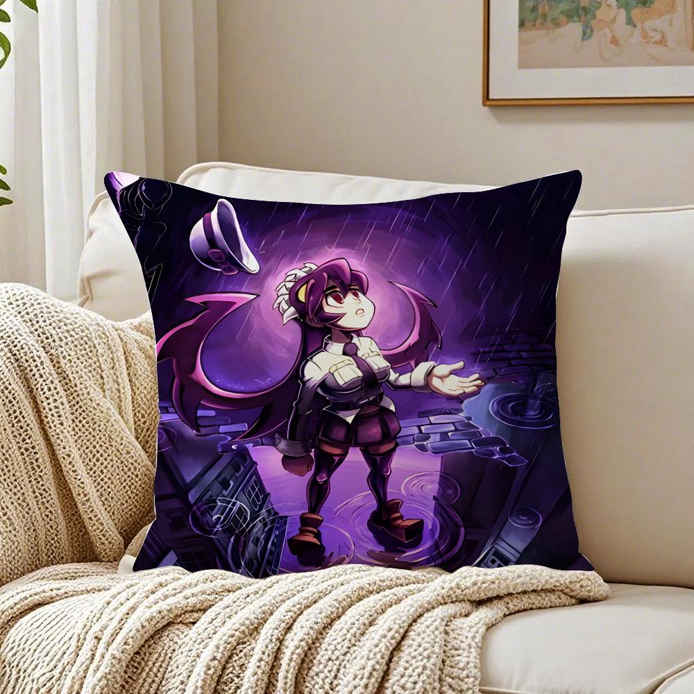 Video Game Sskullgirls Filia Cushion Cover Plush Decorative Pillow Case With Hidden Zipper Cutecore Room Decor For Home